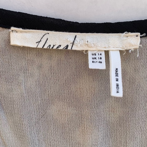 Anthropologie Floreat Grasslands Black Floral Crochet Trim Midi Dress 14 - Picture 8 of 8